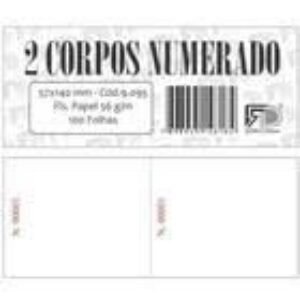 DOIS CORPOS NUMERADOS C/100 FOLHAS REF 9095