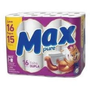 PAPEL HIG FOLHA DUPLA LEVE 16 PG 15 UN  MAX PURE