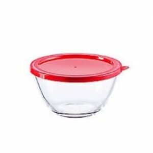 TRAVESSA DE VIDRO OVAL COM TAMPA 1600ML