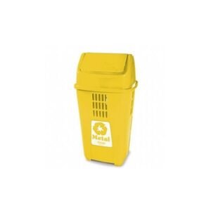 LIXEIRA 50L AMARELO  PLASVALE REF METAL