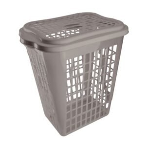 CESTO TELADO RETANGULAR 46L CINZA  REF 128