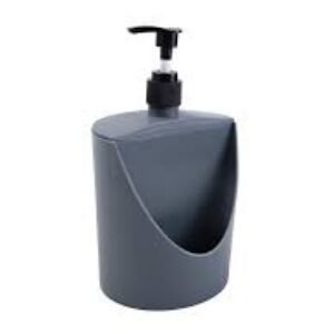 DISPENSER COM PORTA ESPONJA CINZA