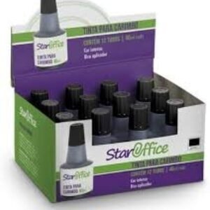 TINTA CARIMBO PRETA 40ML STAROFFICE