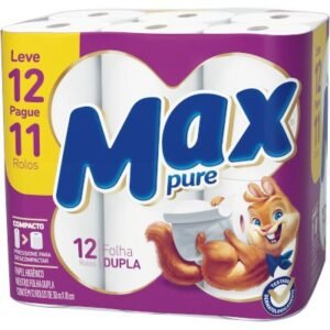 PAPEL HIG FOLHA DUPLA LEVE 12 PG 11 UN  MAX PURE