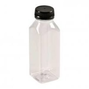GARRAFA PET 300ML CANA MULTPLAST TAMPA PRETA C/100UN