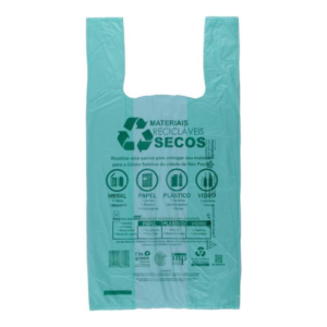 SACOLA PLASTICA BIODEGRADAVEL VERDE  38X50 CM 2KL