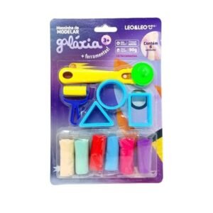 KIT MASSA DE MODELAR GALAXIA BLISTER C/6 CORES 5 MOLDE