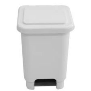 LIXEIRA RETANGULAR HASTE FERRO C/PEDAL 25L BRANCO JSN