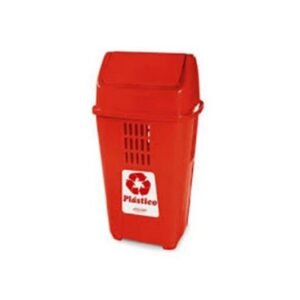 LIXEIRA 50L VERMELHA PLASVALE REF PLASTICO