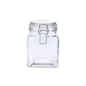 POTE DE VIDRO QUADRADO COM TRAVA SOFISTIC 910 ML