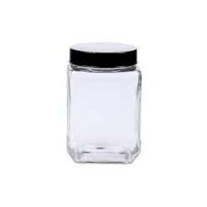 POTE DE VIDRO REDONDO TAMPA DE FERRO NOBRE 740 ML