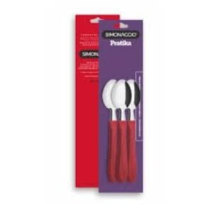 JOGO DE COLHER VERMELHO 3PCS PRATIKA