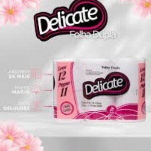 PAPEL HIG DELICATE FOLHA DUPLA 20M 12 ROLOS
