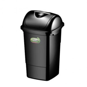 LIXEIRA PRETA BASCULANTE 14L  REF 124