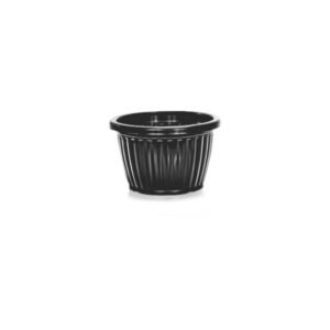 VASO REDONDO CANELADO PRETO 6L REF 2608