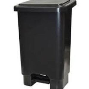 LIXEIRA RETANGULAR HASTE FERRO C/PEDAL 50L PRETA JSN