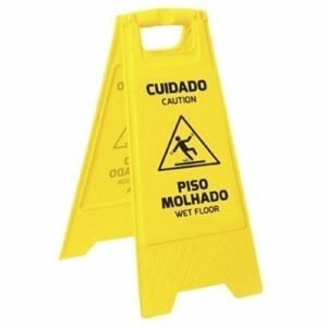 PLACA SINAL PISO MOLHADO C/ LOGO