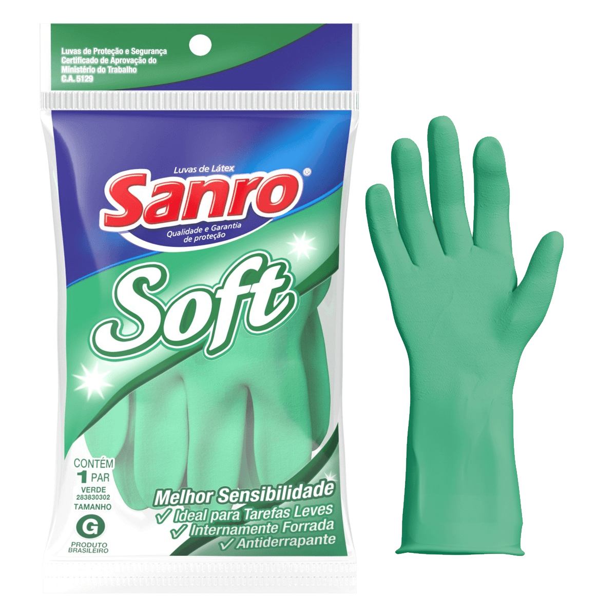LUVA FORRADA VERDE SANRO SOFT G