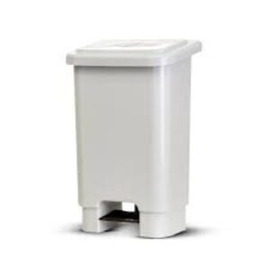 LIXEIRA RETANGULAR HASTE FERRO C/PEDAL 50L BRANCA JSN
