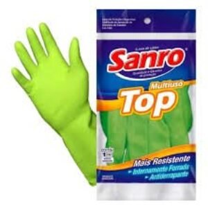 LUVA DE LATEX TOP SANRO VERDE TAM G