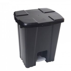 LIXEIRA QUADRADA COM PEDAL  25L TULIP PRETA