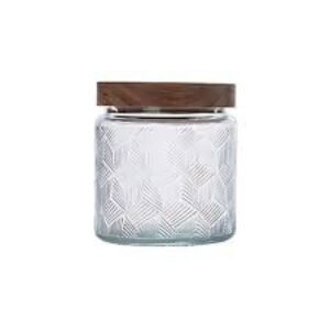 POTE DE VIDRO REDONDO TAMPA ACACIA RUSTICO 550ML LE BIANCO