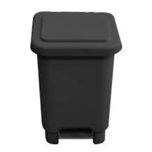 LIXEIRA RETANGULAR HASTE FERRO C/PEDAL 25L PRETO JSN